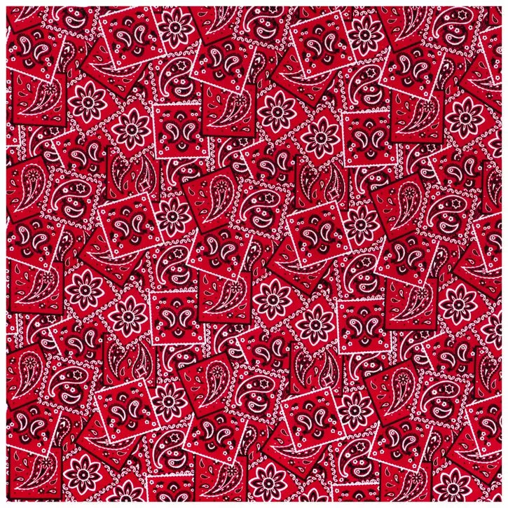 Red Bandana - Choose Your Colored Fringe