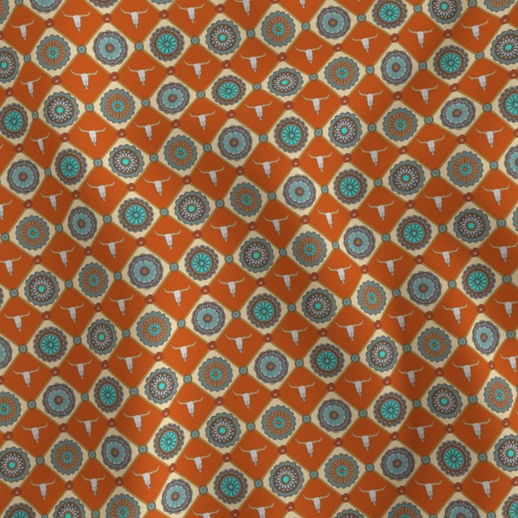 American Rosettes On Orange - Choose Your Colored Fringe