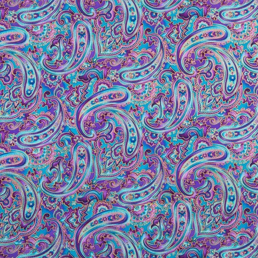 Blue Paisley - Choose Your Colored Fringe