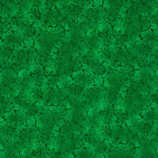 Green Scroll - Choose Your Colored Fringe