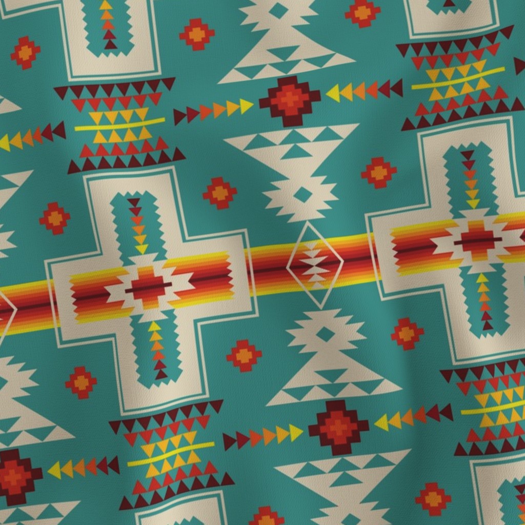 Tribal Plain Aztec - Choose Your Colored Fringe